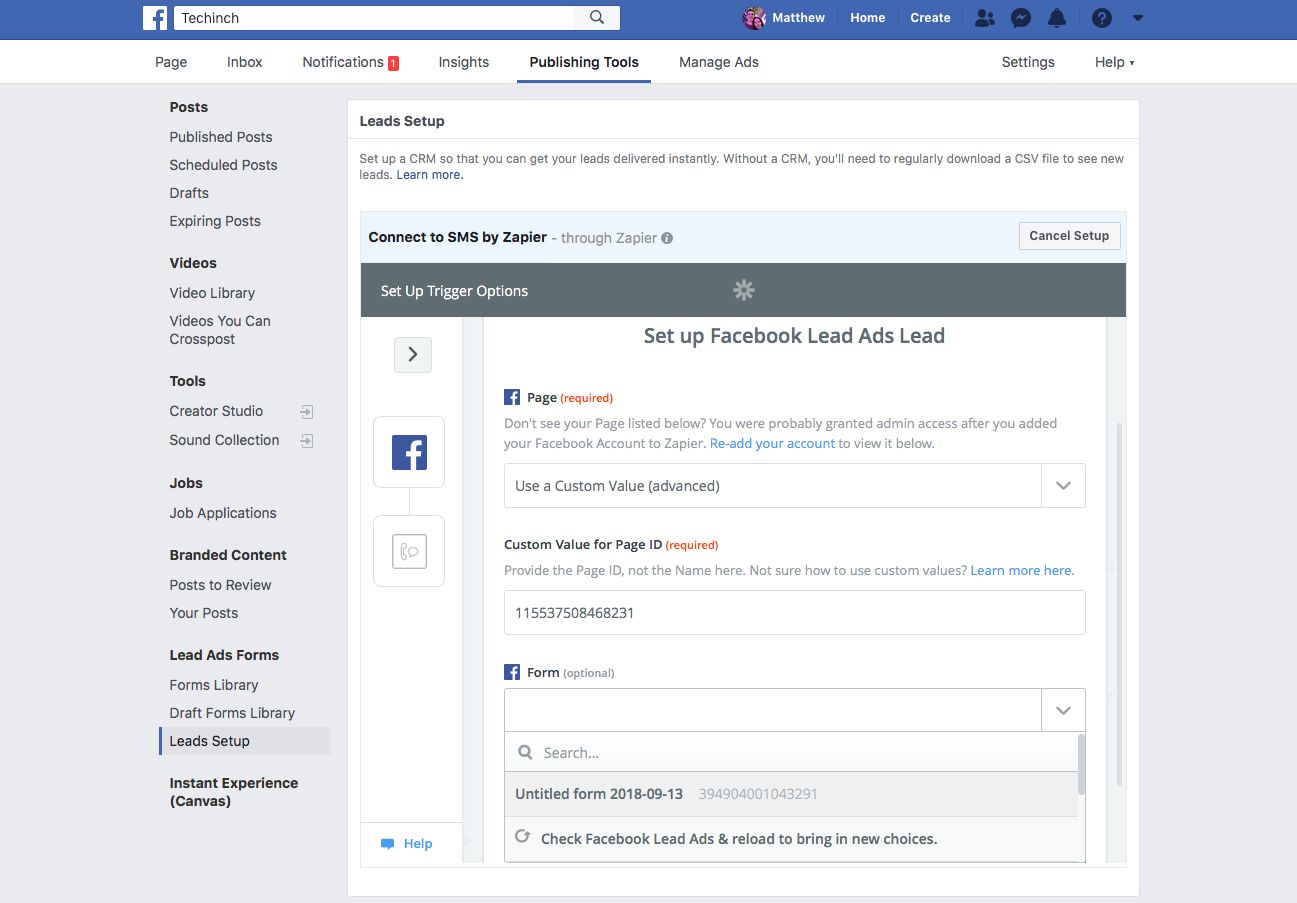 Zapier Inside Facebook Lead Ads