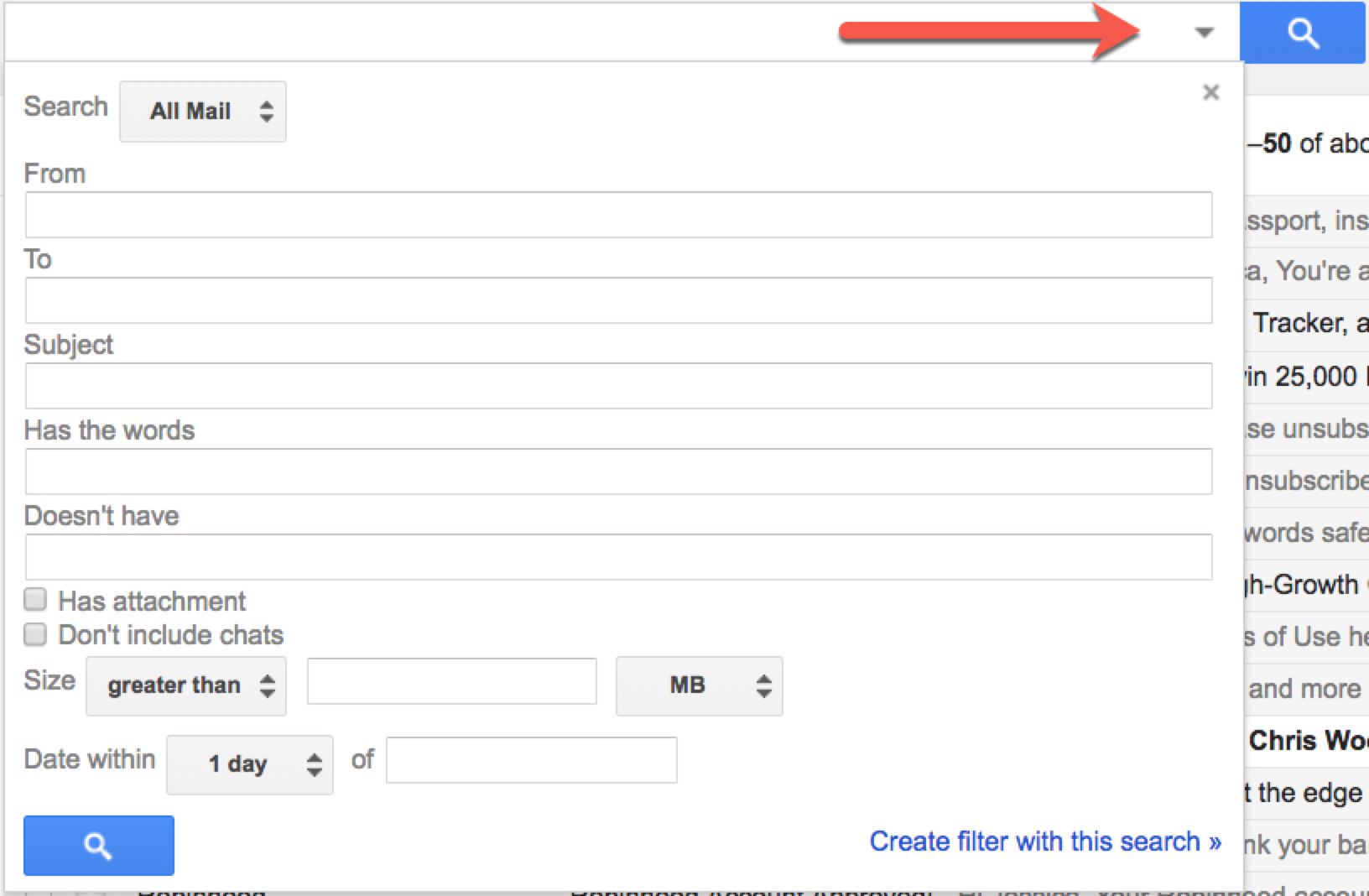 Create Gmail filter