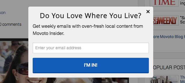 capture emails Movoto example