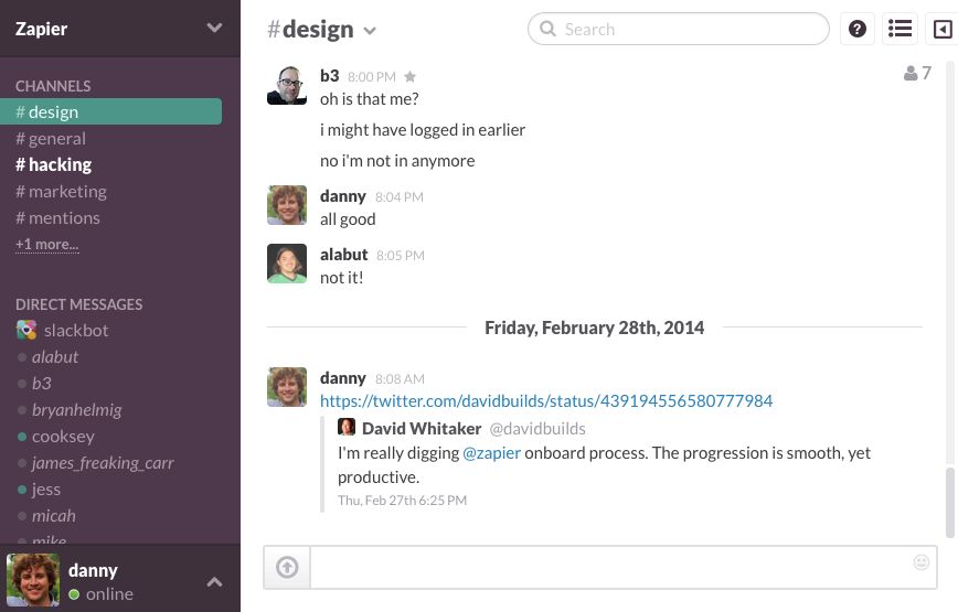 Slack example