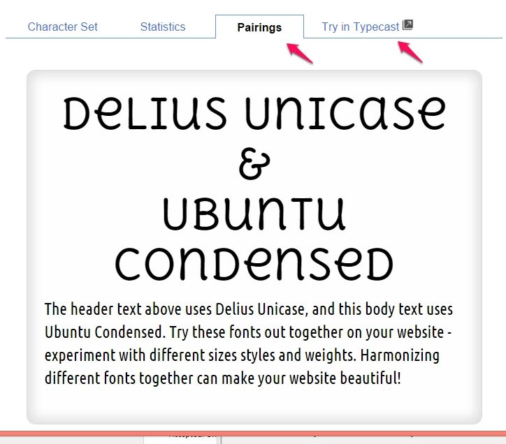 google fonts pairings