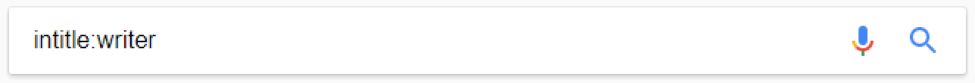 Google search for intitle:writer