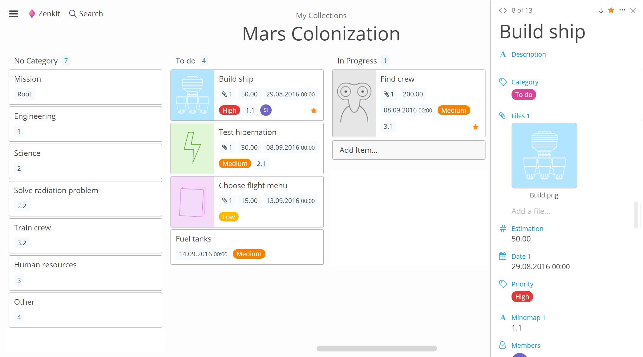 Zenkit screenshot