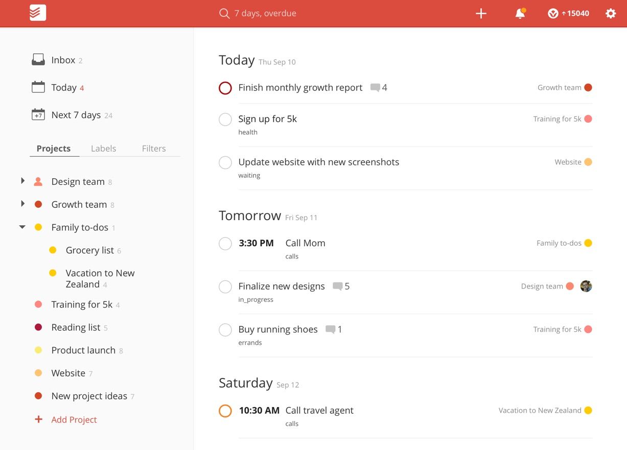 Todoist screenshot