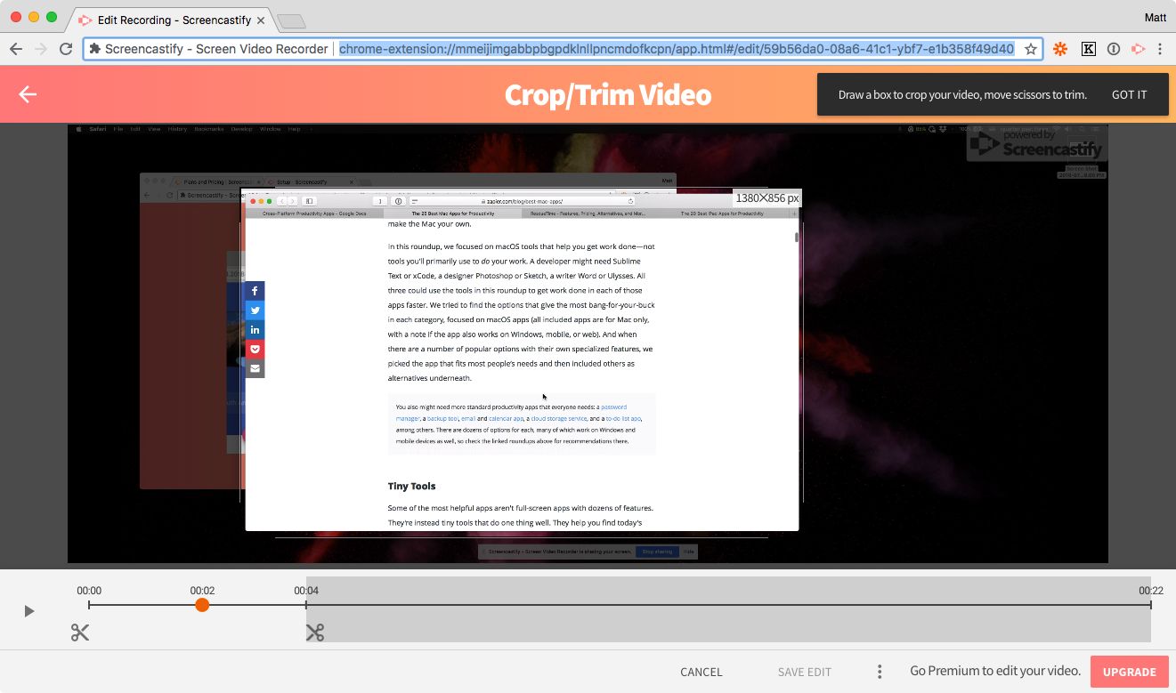 Screencastify screenshot