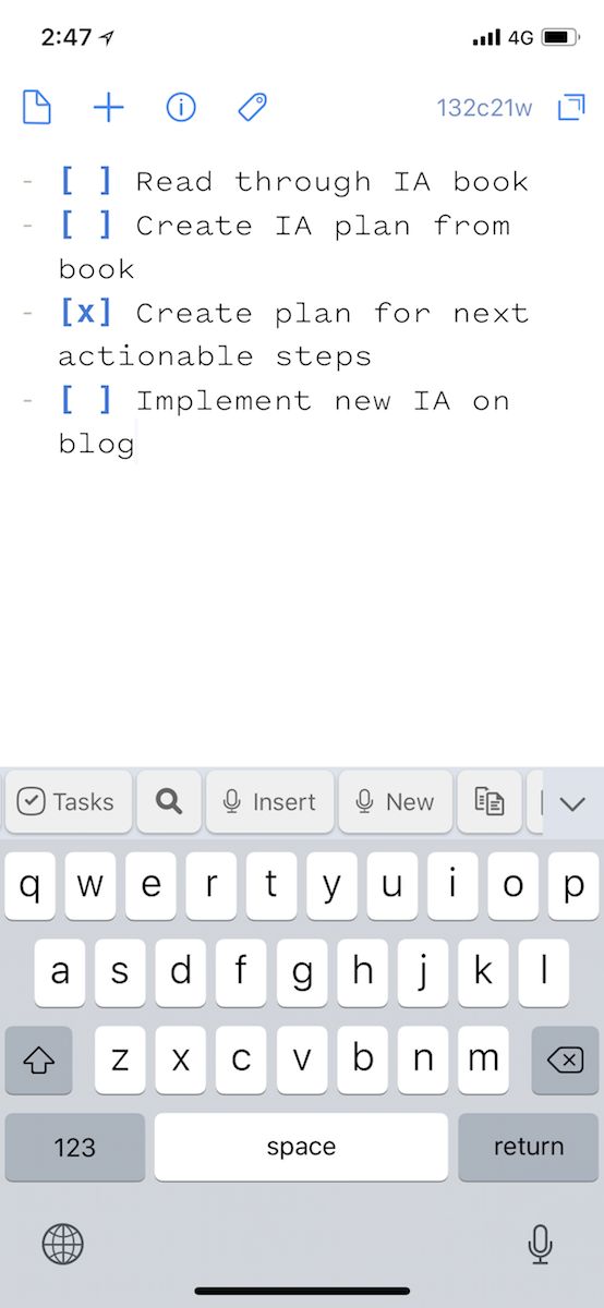 Drafts for iOS Keyboard
