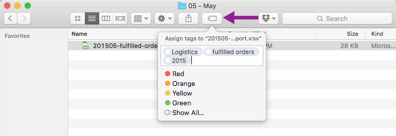 Add tags in Finder