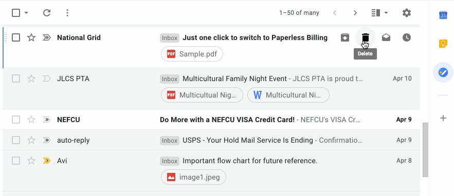 Gmail new menu