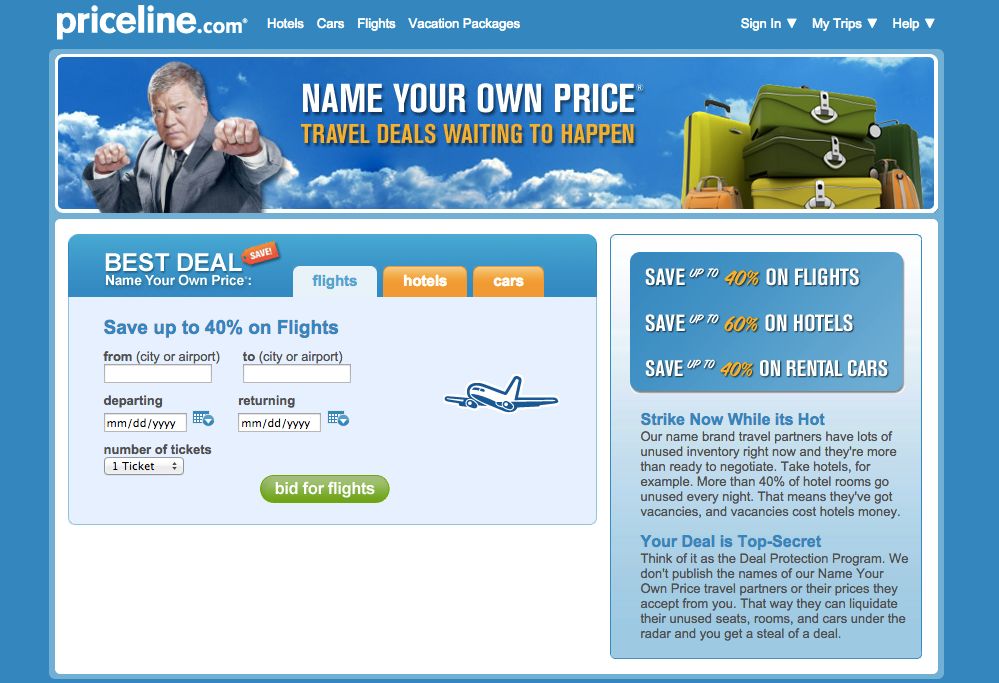Priceline's Name Your Own Price