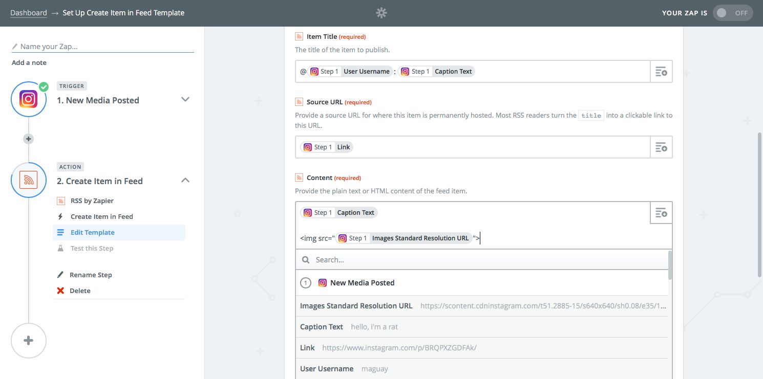Make Instagram RSS Feed