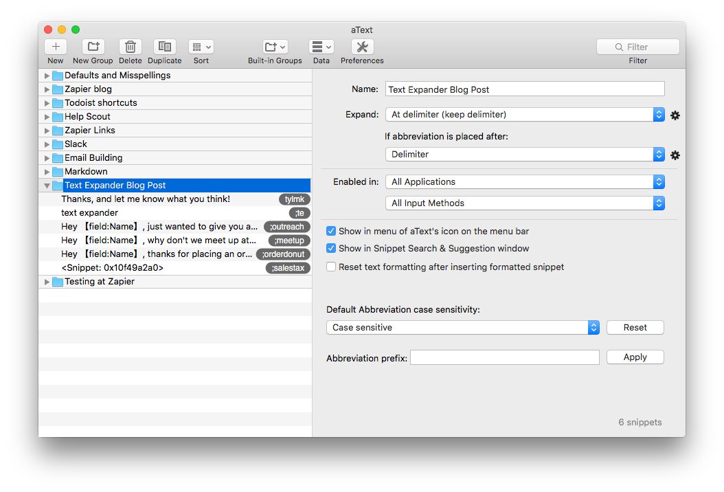 atext folder settings