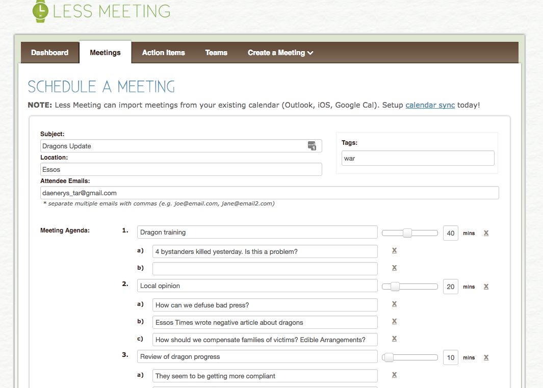 Less Meeting