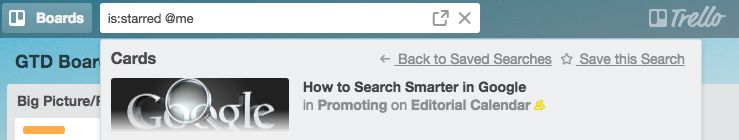 Trello saved search