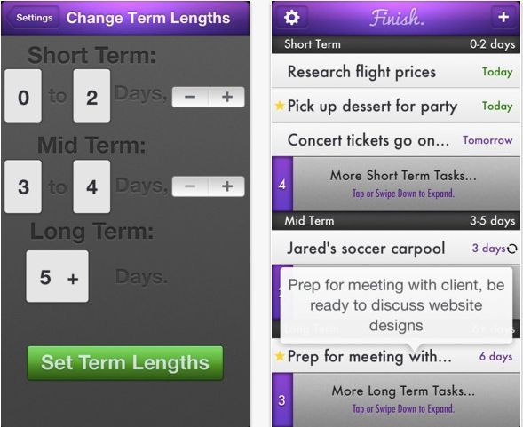 Finish app