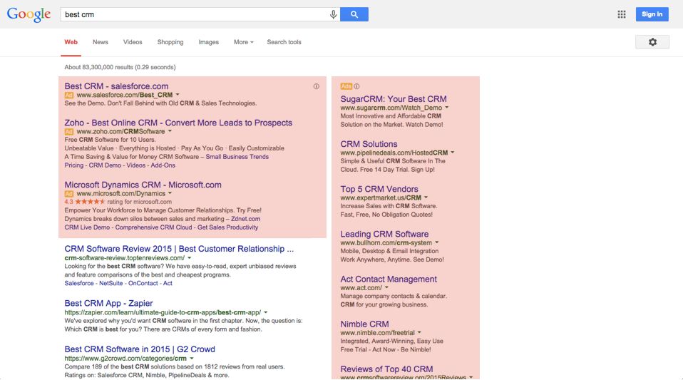 Search engine marketing through Google AdWords