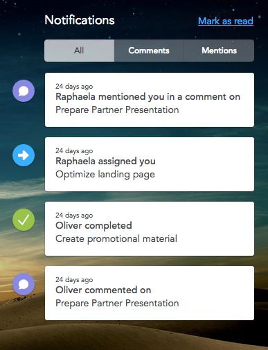 MeisterTask notifications