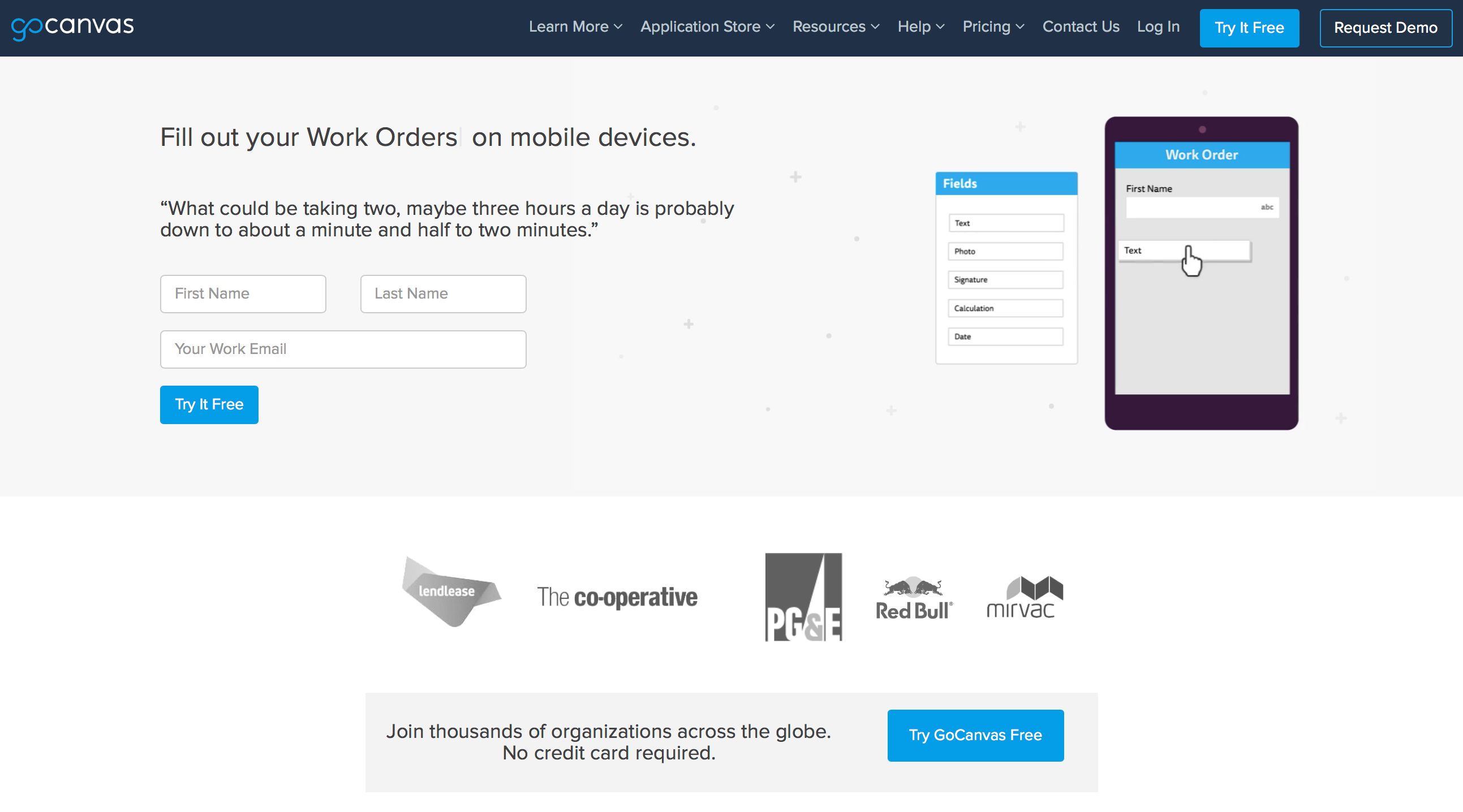 GoCanvas Screenshot